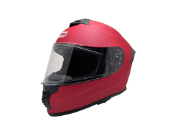 ModCycles - Full Face MMG Helmet. Model Zap. Color: Matte Red. DUAL VISOR. DOT APPROVED